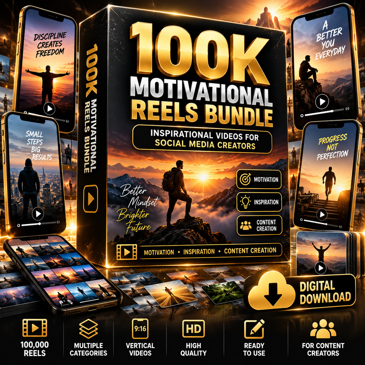 Motivational Reels Bundle for Content Creators