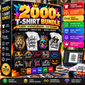 2000+ T-Shirt Design Bundle | Premium SVG & PNG Graphics | Cricut Cut Files | Editable T-Shirt Designs |