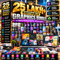 25 Lakh+ Editable Graphics Bundle | Premium Digital Design Assets Collection
