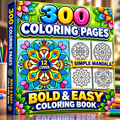 Simple Mandala Bold & Easy Coloring Book | Easy Mandala Designs for Adults & Beginners | Relaxing Stress Relief Coloring Pages