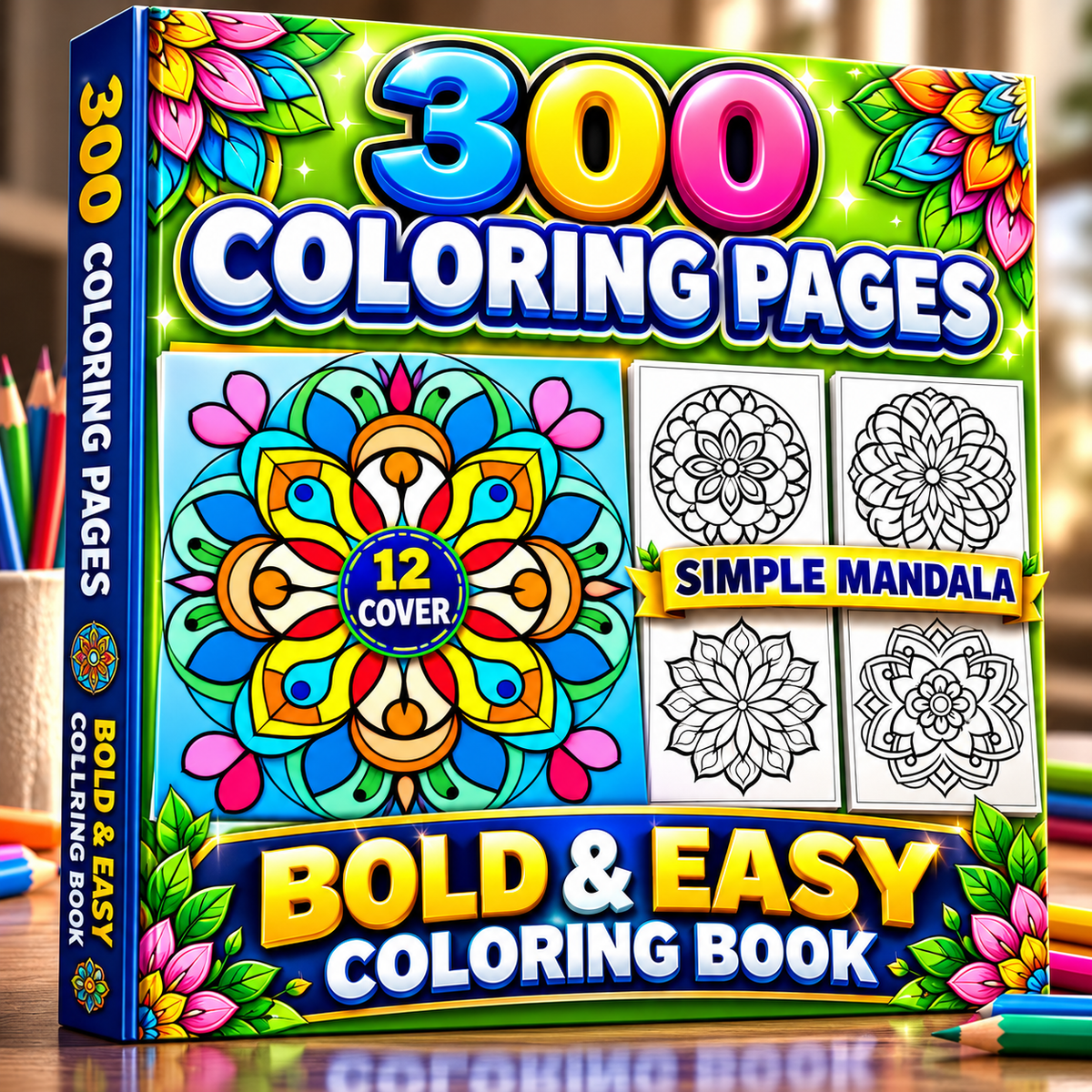 Simple Mandala Bold & Easy Coloring Book | Easy Mandala Designs for Adults & Beginners | Relaxing Stress Relief Coloring Pages
