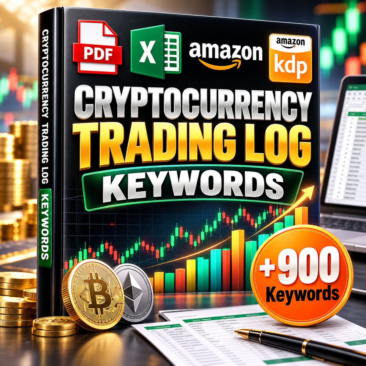 Cryptocurrency Trading Log Book | Crypto Trade Journal, Bitcoin Trading Tracker, Digital Asset Portfolio & Profit Loss Record
