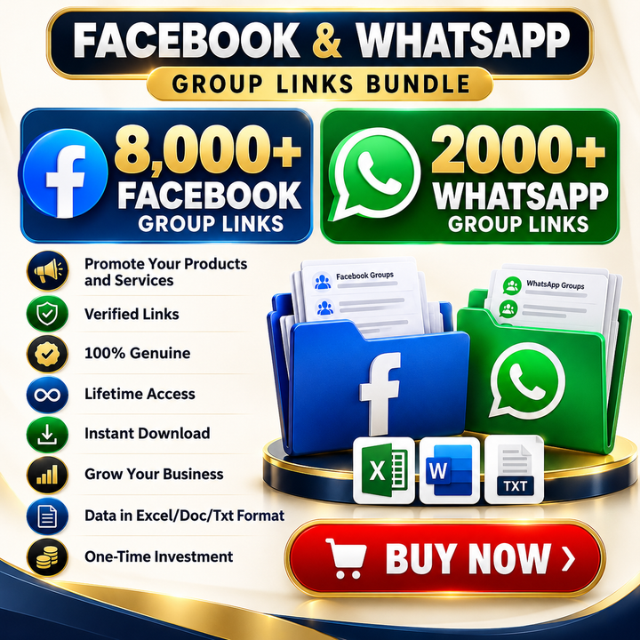 Facebook & WhatsApp Group Links Bundle | Instant Digital Download