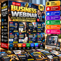 Live Business Webinar Social Media Post Templates | PSD Mockup & Logo Templates | Professional Digital Marketing Graphics