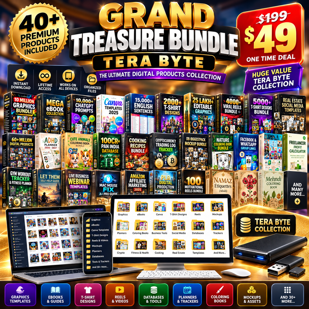 Grand Treasure Bundle: 40+ Digital Products for $49 | TASTERUSH