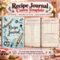 Recipe Journal Canva Template | Editable Recipe Book Template, Digital Cookbook Planner & Kitchen Recipe Organizer
